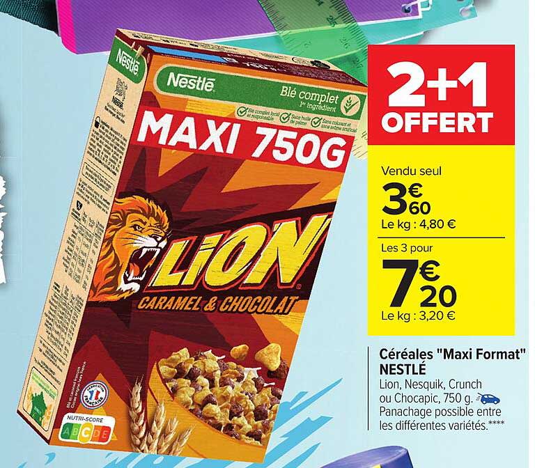 céréales "maxi format" nestlé