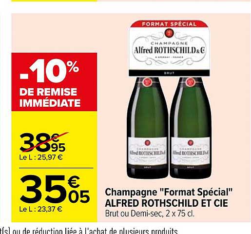 champagne "format spécial" alfred rothschild et cie