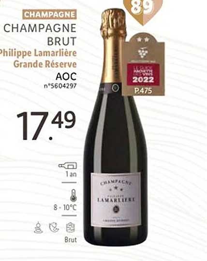 champagne brut philippe lamarlière grande réserve aoc
