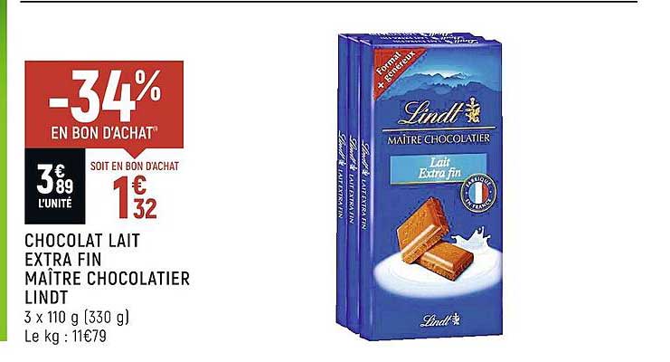 chocolat lait extra fin maître chocolatier lindt