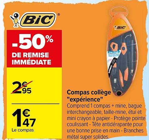 compas collège "expérience" bic