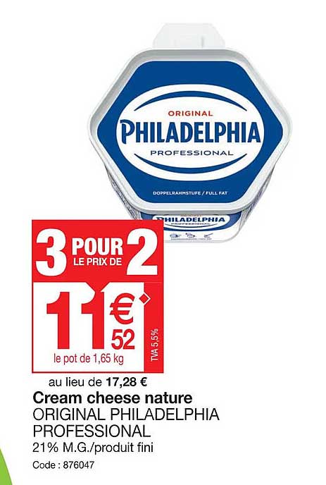 cream cheese nature original philadelphia professional