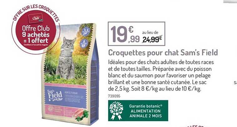 croquettes pour chat sam's field