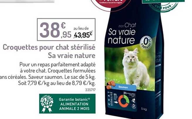 croquettes pour chat stérilisé sa vraie nature