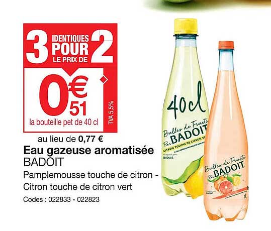 Eau Gazeuse Aromatisée Badoit