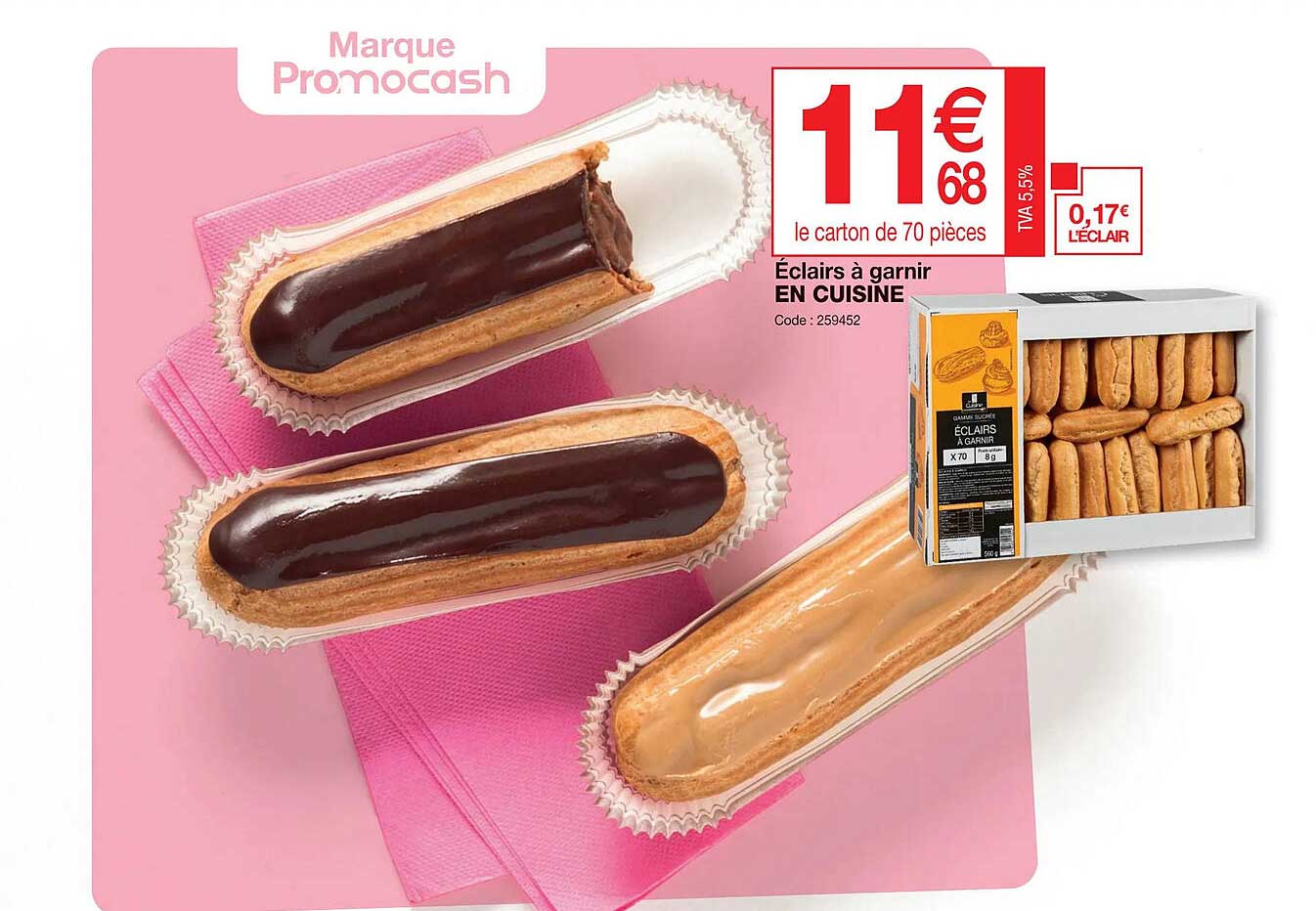 éclairs à garnir en cuisine