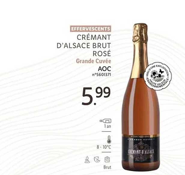 effervescents crémant d'alsace brut rosé grande cuvée aoc