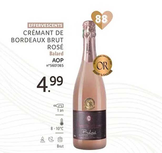 effervescents crémant de bordeaux brut rosé balard aop
