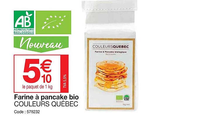 farine à pancake bio couleurs québec