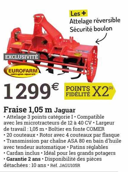 fraise 1,05 m jaguar eurofarm