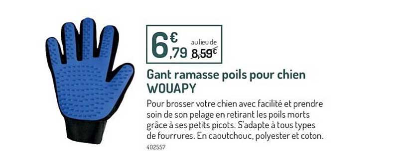 Gant Ramasse Poils Pour Chien Wouapy