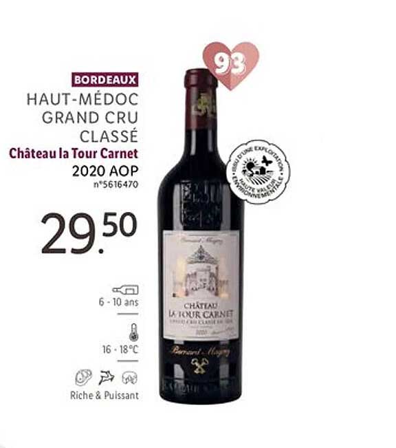 haut-médoc grand cru classé château la tour carnet 2020 aop