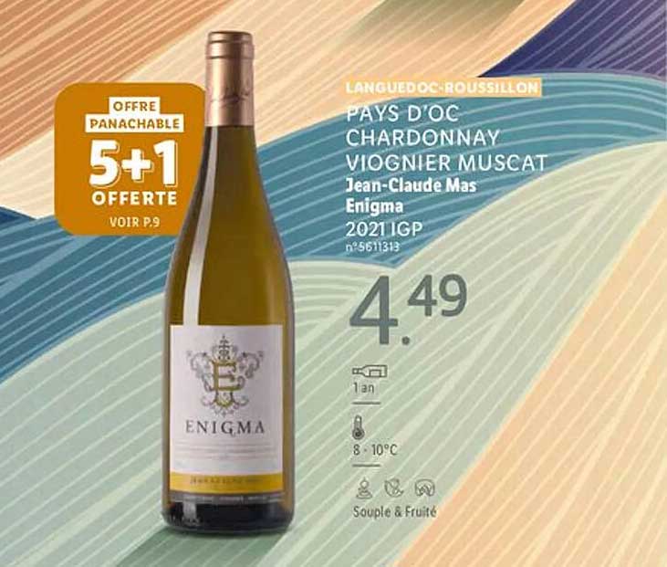 languedoc-roussillon pays d'oc chardonnay viognier muscat jean-claude mas enigma 2021 igp