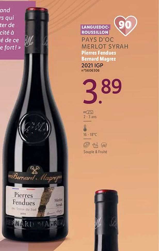 languedoc-roussillon pays d'oc merlot syrah pierres fendues bernard magrez 2021 igp