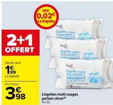 lingettes multi-usages parfum citron