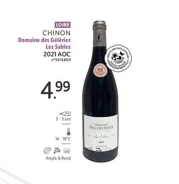 loire chinon domaine des géléries les sables 2021 aoc
