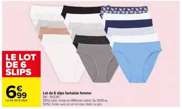 Lot De 6 Slips Fantaisie Femme