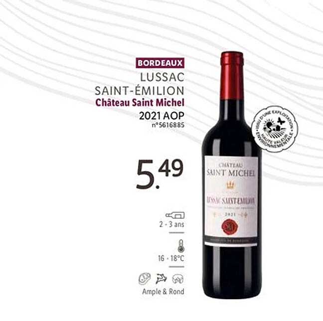 Lussac Saint-émilion Château Saint Michel 2021 Aop