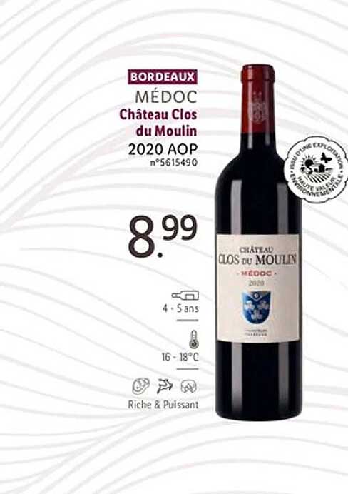 médoc château clos du moulin 2020 aop