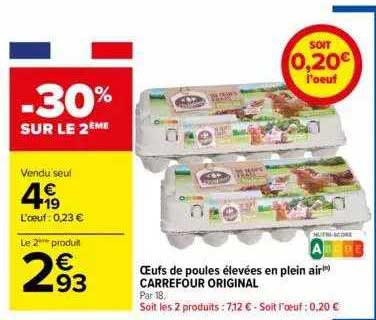 oeufs de poules élevées en plein air carrefour original