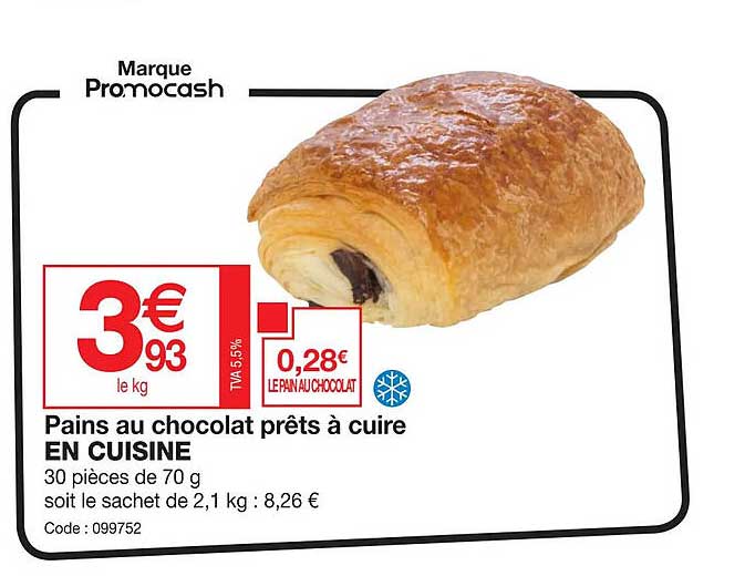 pains au chocolat prêts à cuire en cuisine