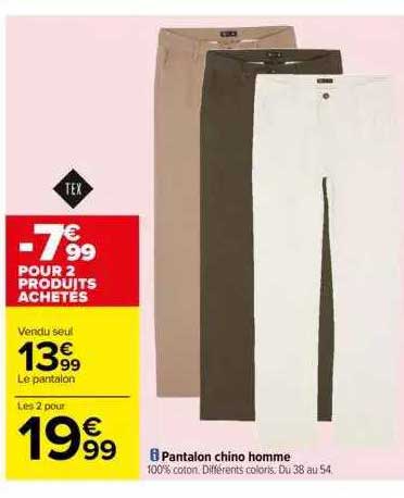 pantalon chino homme tex