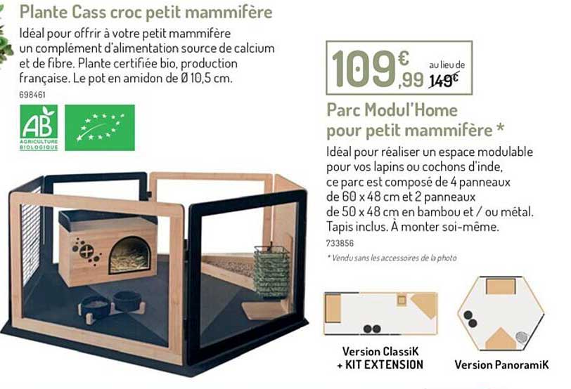 parc modul'home pour petit mammifère