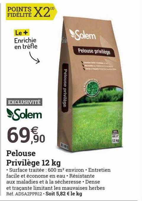 pelouse privilège 12 kg solem