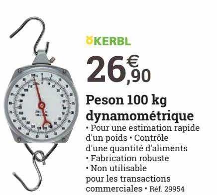 peson 100 kg dynamométrique kerbl