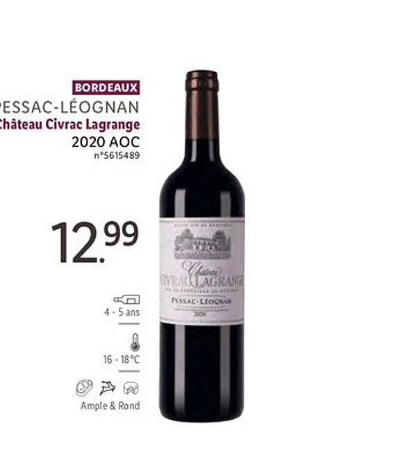 pessac-léognan château civrac lagrange 2020 aoc