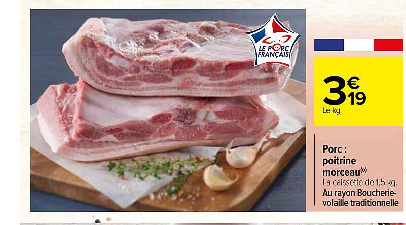 porc : poitrine morceau