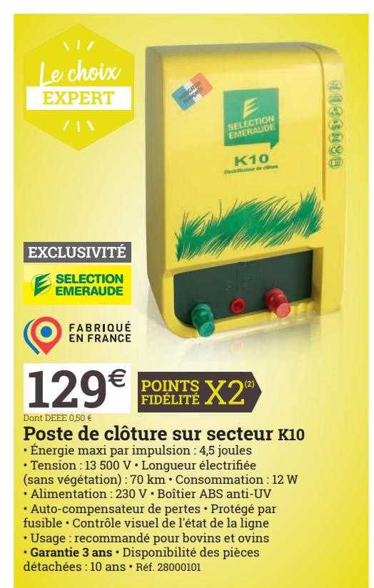 poste de clôture sur secteur k10