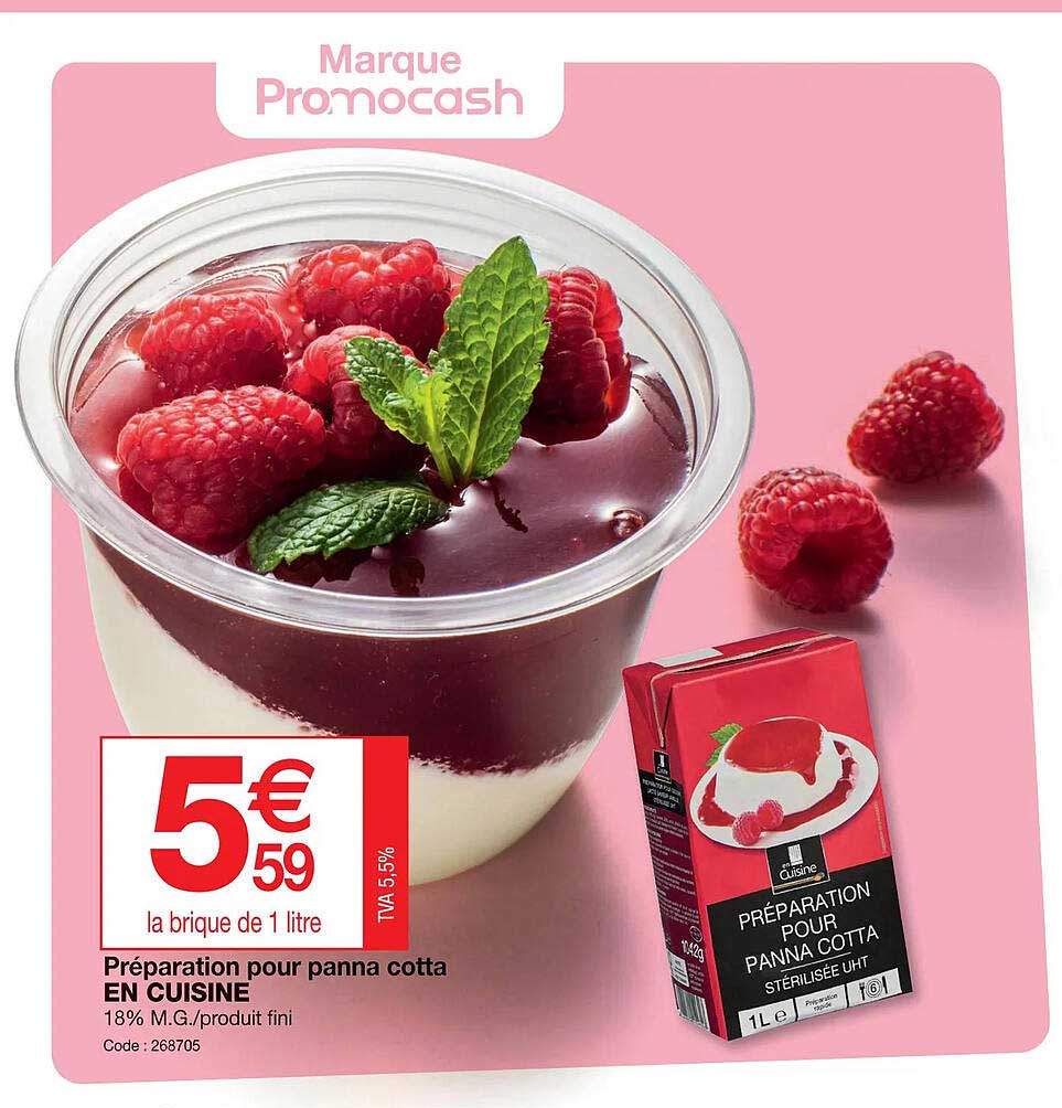 préparation pour panna cotta en cuisine