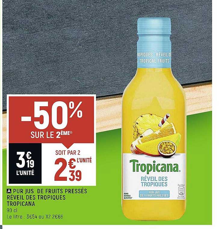 pur jus de fruits pressés réveil des tropiques tropicana