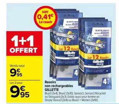 rasoirs non rechargeables gillette