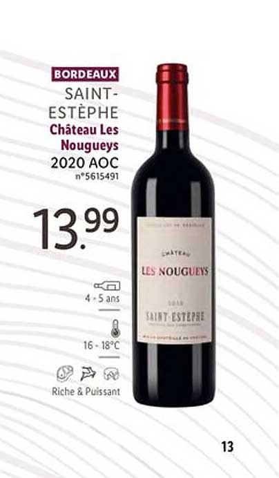 Saint-estèphe Château Les Nougueys 2020 Aoc