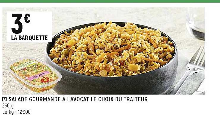 salade gourmande à l'avocat le choix du traiteur