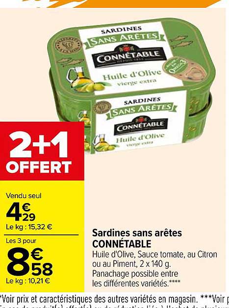 sardines sans arêtes connétable
