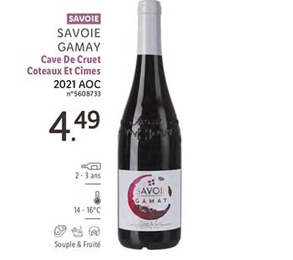 savoie savoie gamay cave de cruet coteaux et cimes 2021 aoc