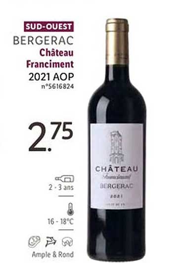 sud-ouest bergerac château franciment 2021 aop