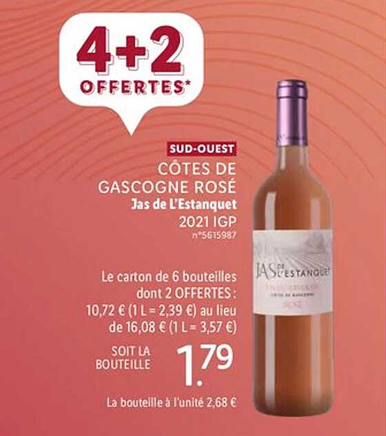 Sud-ouest Côtes De Gascogne Rosé Jas De L'estanquet 2021 Igp