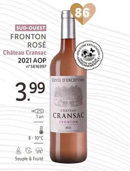 sud-ouest fronton rosé château cransac 2021 aop