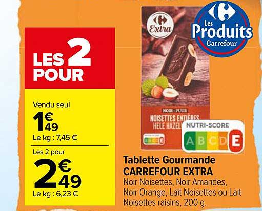 Tablette Gourmande Carrefour Extra