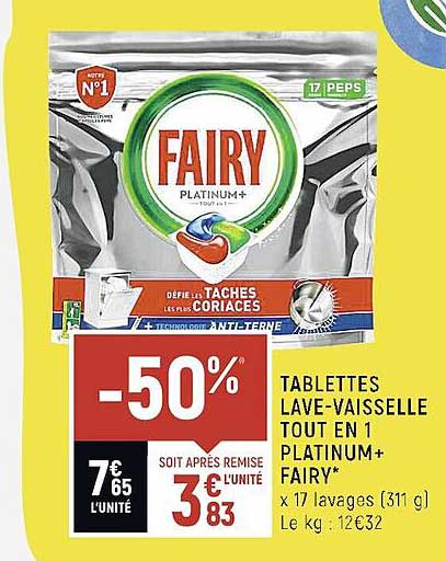 tablettes lave-vaisselle tout en 1 platinum+ fairy