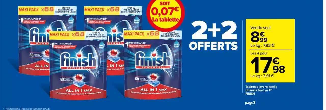 tablettes lave-vaisselle ultimate tout en 1 finish