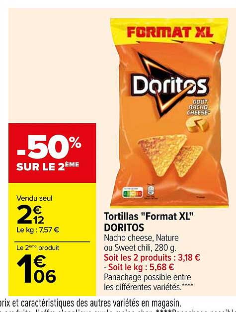 tortillas "format xl" doritos