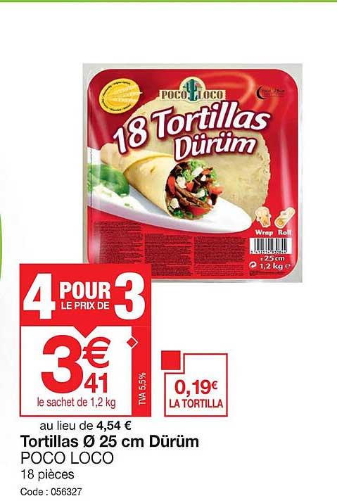 tortillas ø 25 cm dürüm poco loco