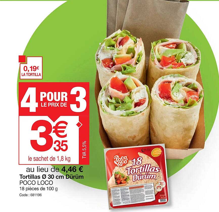 tortillas ø 30 cm dürum poco loco
