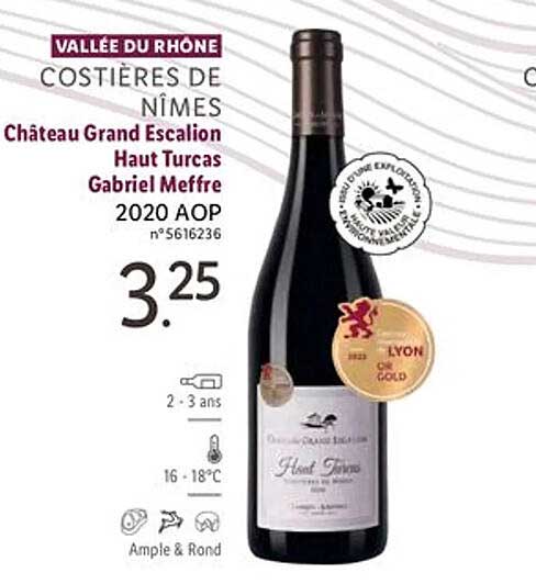 vallée du rhône costières de nîmes château grand escalion haut turcas gabriel meffre 2020 aop