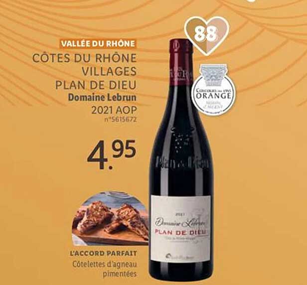 vallée du rhône côtes du rhône villages plan de dieu domaine lebrun 2021  aop